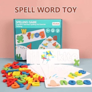Đồ chơi đánh vần từ vựng Tiếng Anh bằng gỗ, SPELLING GAME, học Tiếng Anh nhanh hơn với 52 bộ hình thỏa sức sáng tạo.