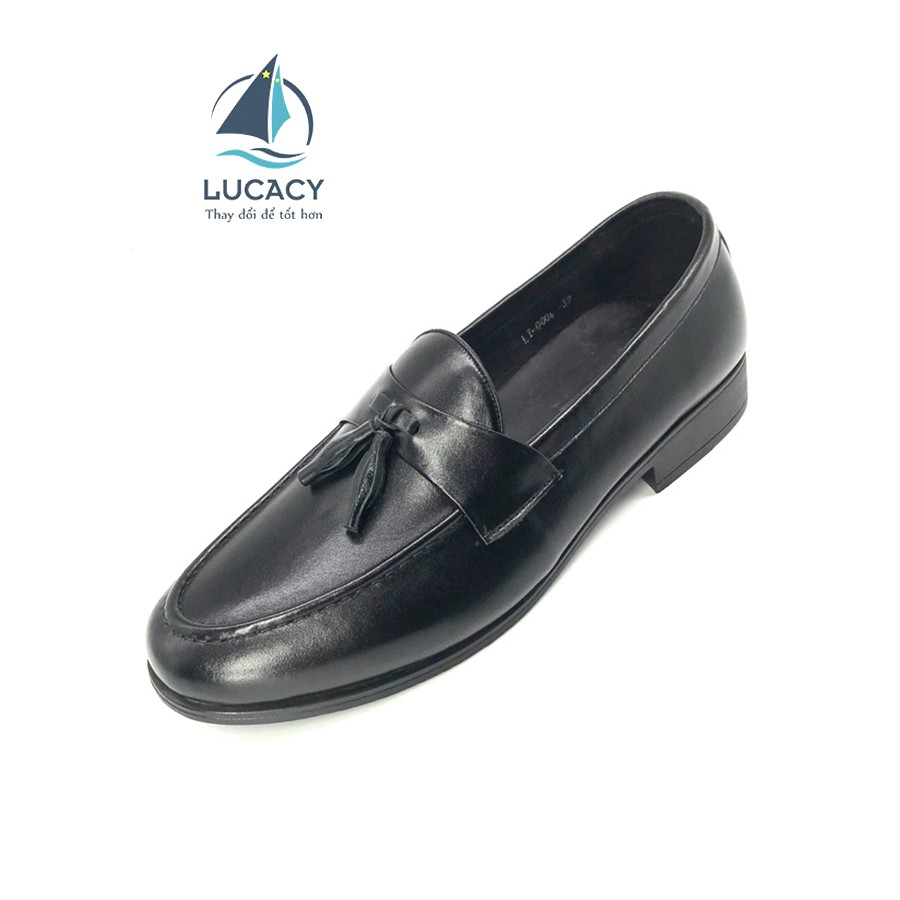 Giày luời nam công sở LUCACY nơ chuông da bò cao cấp-LC025C