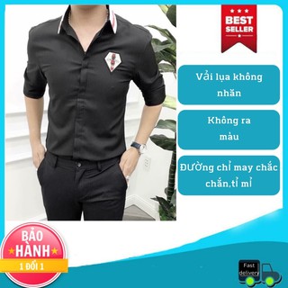 Áosơ mi nam - sơ mi nam chât lụa dài tay cao cấp logo con ong