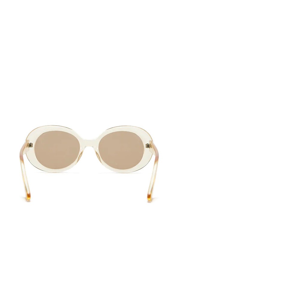 KÍNH MÁT NỮ TRÒNG NÂU PHÔI GỌN TRẮNG PLASTIC OVAL SUNGLASSES FOREVER21 từ mỹ