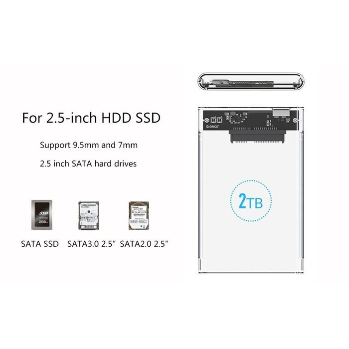 Hộp đựng ổ cứng ngoài Orico 2.5 inch ssd usb 3.0 2139u3