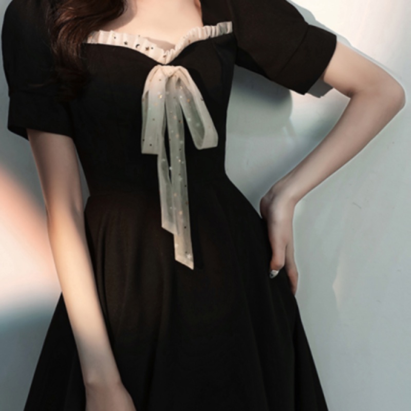 Đầm midi nữ tay phồng thời trang mùa hè phong cách Hàn Quốc