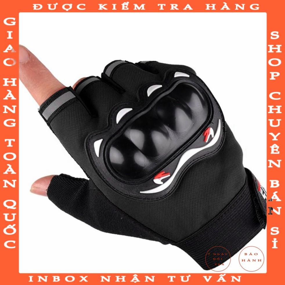 Găng Tay Xe Máy, Đi Phượt Sport Cụt Ngón Có Gù Bảo Vệ Tay jluusy