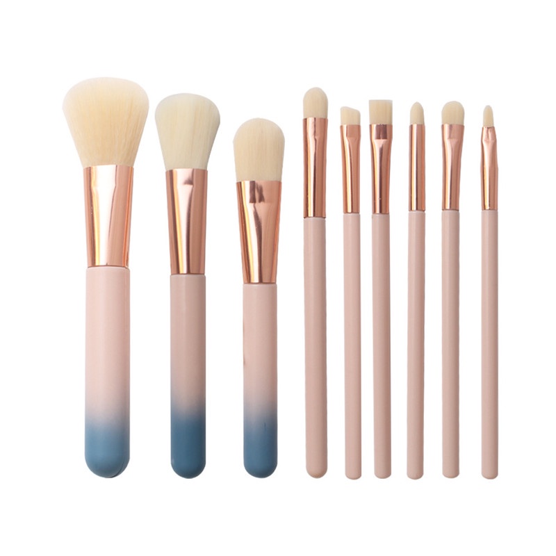 Set 9 cọ trang điểm GDTIMA èm hộp thiếc màu gradient xinh xắn