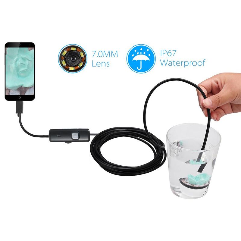 Camera nội soi siêu tiện ích 3 in 1 chống nước kết nối ngoài với điện thoại , máy tính dây dài 5m 10m