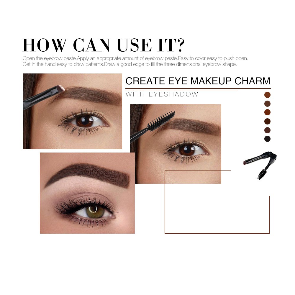 Kem Trang Điểm Lông Mày O.TWO.O Lâu Trôi Tiện Dụng Gồm 6 Màu Tuỳ Chọn Tích Hợp Cọ Trang Điểm 40g | BigBuy360 - bigbuy360.vn