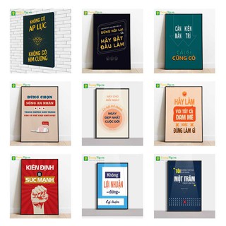 Tranh Laminate Bóng Gương - Tranh Treo Tường Trang Trí Văn Phòng Slogan Tạo Động Lực 3 - Tặng Kèm Đinh Đa Năng