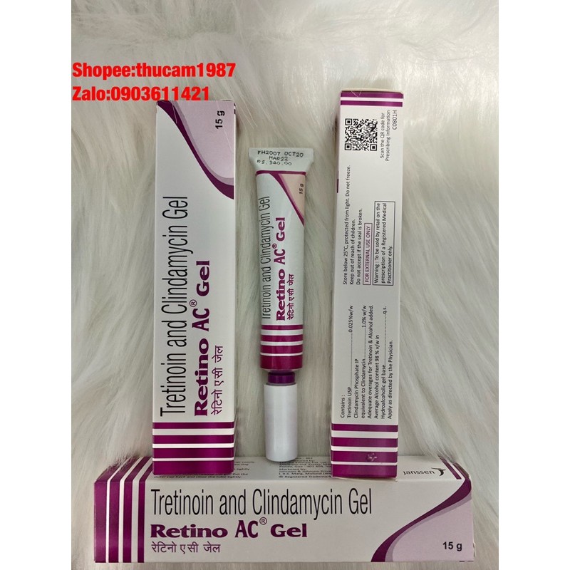 GEL Retino AC tretinoin 0.025% + Clindamycin 1% loại bỏ mụn viêm và chống lão hoá da 15g. | BigBuy360 - bigbuy360.vn