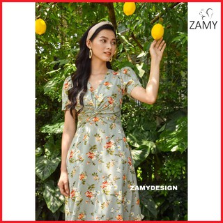 Váy hoa Shophia xoắn ngực