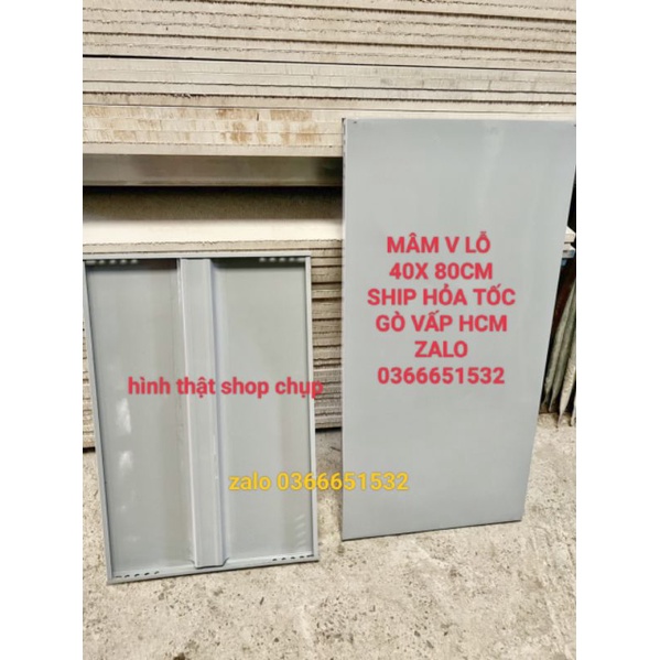 Mâm (40cm x 80cm) Mâm sắt lắp kệ V lỗ đa năng ship hỏa tốc Gò Vấp hcm