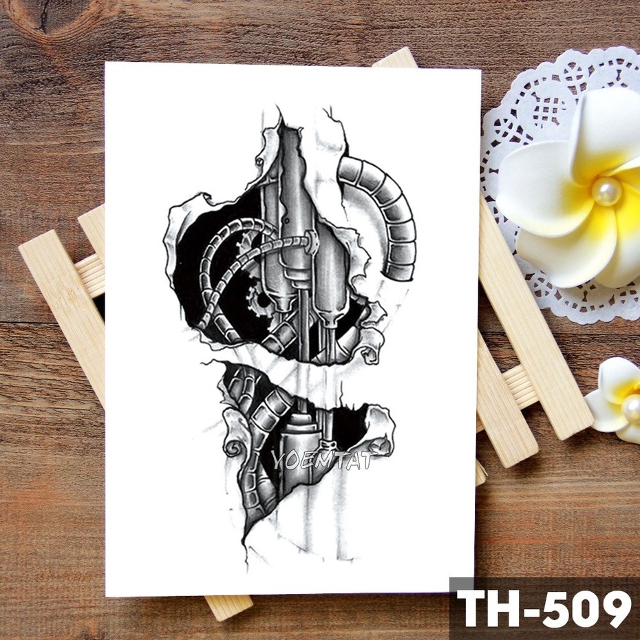 Hình Xăm Dán Tạm Thời Hình Bò Cạp Màu Đen Chống Nước Trang Trí Nghệ Thuật Cơ Thể Cho Nam