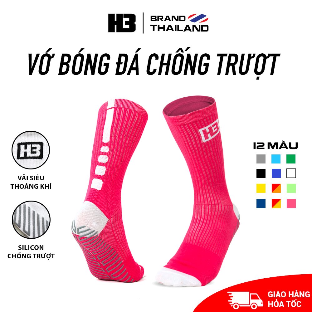 Vớ đá banh ngắn chống trượt H3 có silicon chống trơn hoạt động thể thao