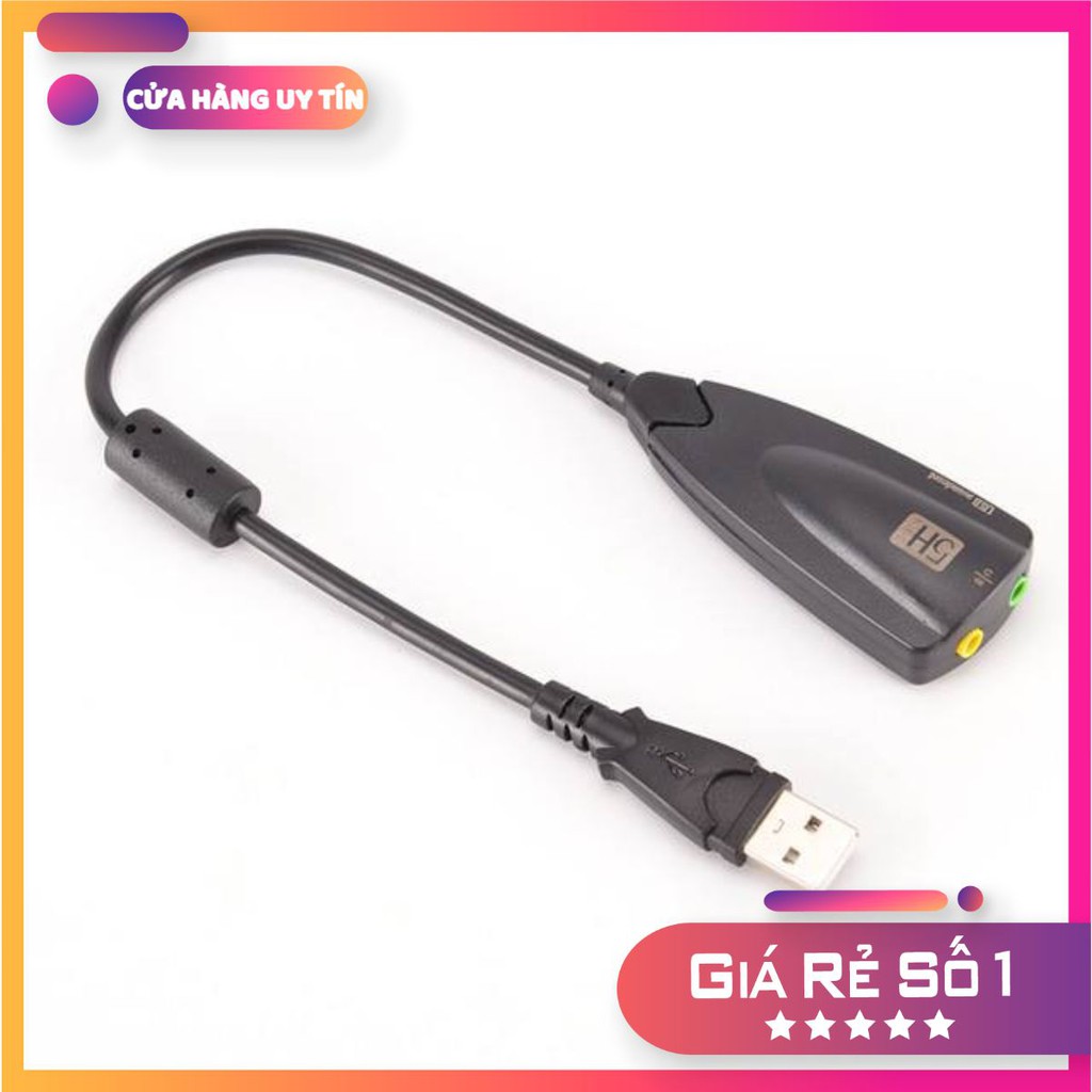 [HÀNG CHUẨN] USB Sound card cao cấp 5Hv2 7.1 - Dây chia MIc và Loa từ cổng USB