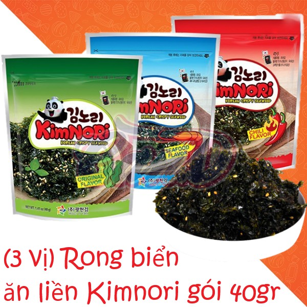 (3 vị) Rong biển ăn liền Kimnori gói 40gr