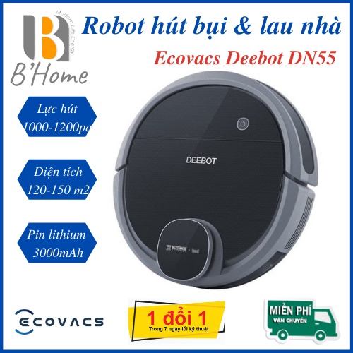 Robot Hút Bụi Lau Nhà Ecovacs DN55, Công nghệ 4.0, Hàng Trưng bày 99% - Máy Hút Bụi Thông Minh-BH 12 tháng