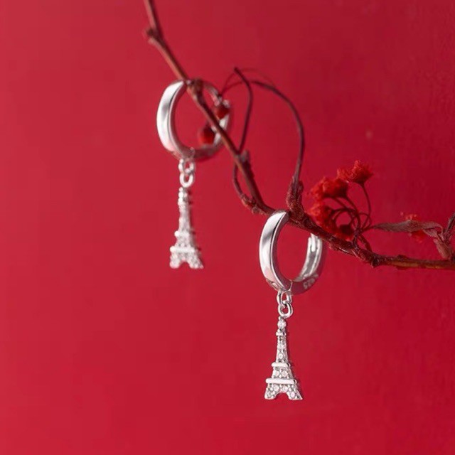 Bông tai charm tháp eifel