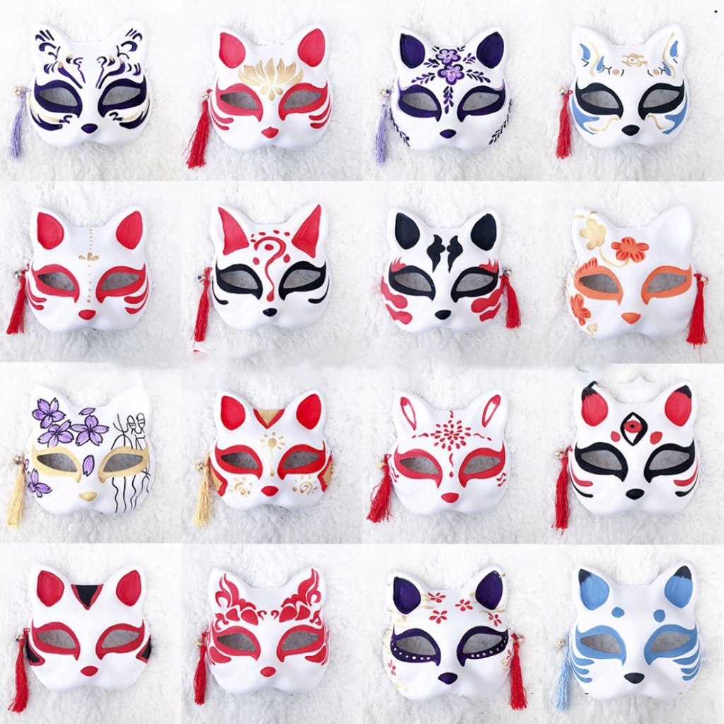 Mặt Nạ Cáo Hóa Trang Halloween Phong Cách Nhật Bản Anime Manga Otaku Mặt nạ cáo vẽ_14 (Mask fox)- đạo cụ cosplay