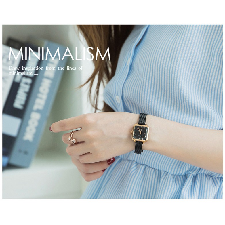 Đồng hồ nữ Kimio 6236 hàng chính hãng dây kim mặt vuông sang trọng | BigBuy360 - bigbuy360.vn