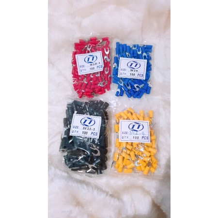Đầu cốt chỉa bọc nhựa  - Đầu cos chữ Y - Đầu cos chẻ - Đầu cos chỉa phủ nhựa / 1.25-3 / 1.25-4 / 2-3 / 2-4