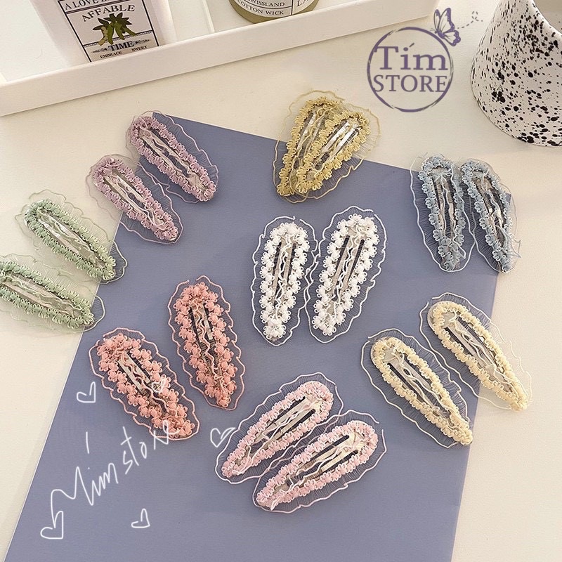 Set 5 kẹp tóc mái nữ bé gái mini màu kẹo ngọt dễ thương TIMSTORE phong cách hàn quốc dễ thương