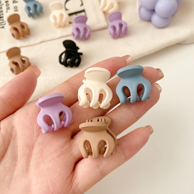 Set 10 Kẹp Tóc Nhựa Mini Màu Trơn Thời Trang Cho Nữ