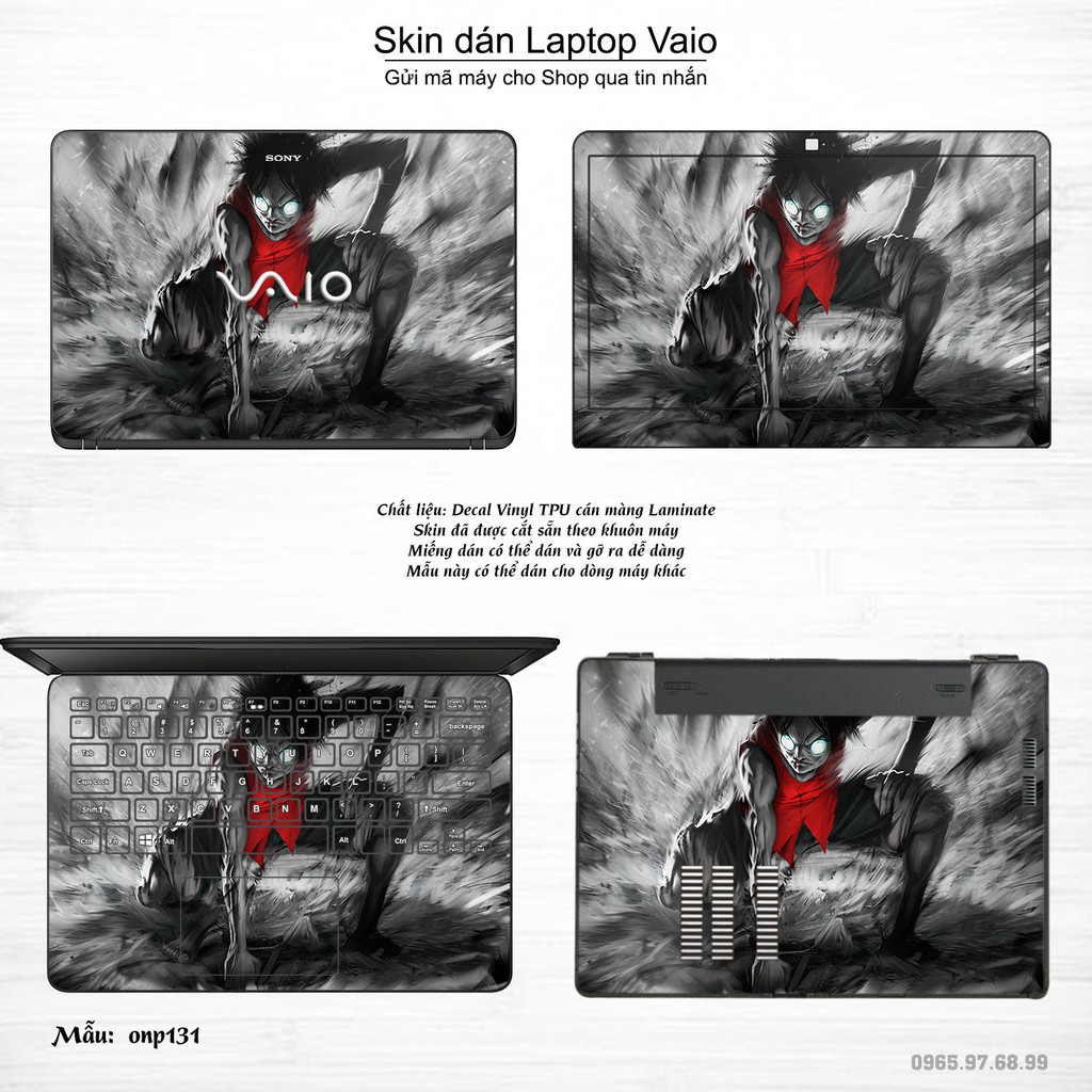 Skin dán Laptop Sony Vaio in hình One Piece nhiều mẫu 15 (inbox mã máy cho Shop)