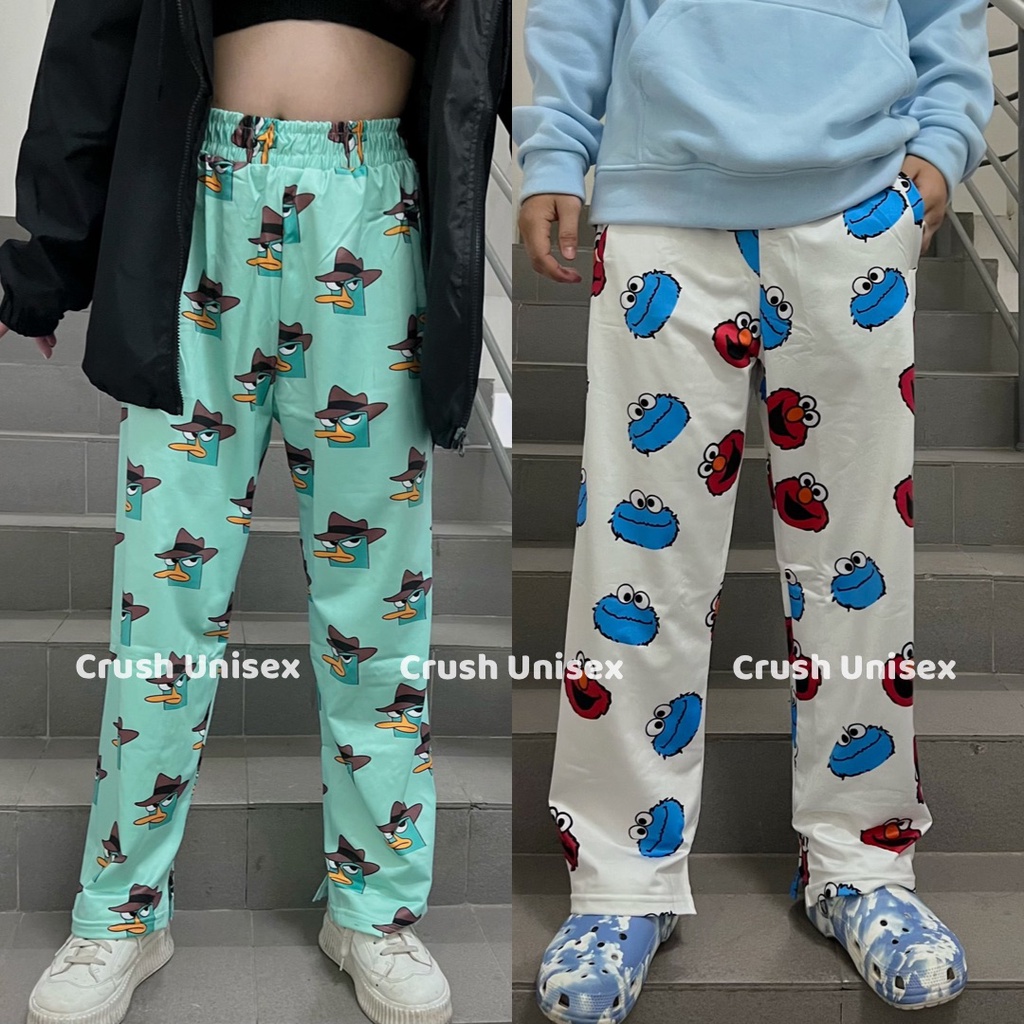 QUẦN DÀI CARTOON HOẠT HÌNH UNISEX NAM NỮ PERRY ELMO CRUSH UNISEX