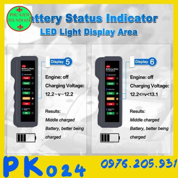 Thiết bị đo dung lượng pin ác quy 12v màn hình 6 LED