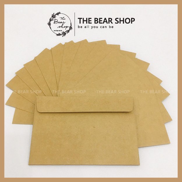 Combo 5 bì thư trơn handmade giấy karft phong cách vintage hàng loại 1 chất lượng cao - The Bear Shop