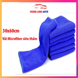Khăn Lau Xe Ô Tô Sợi Microfiber Loại Mỏng Màu Xanh Chuyên Dụng by Thăng Long Auto