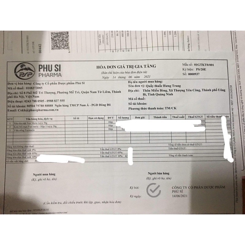 Kem Bôi Mụn Fusimetic Và Sữa Rửa Mặt Fusimetic