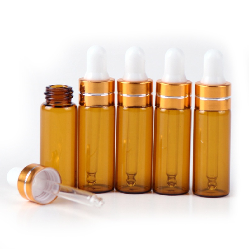 Set 10 Lọ Thủy Tinh Rỗng Mini 3ml 5ml Có Thể Đổ Đầy Tiện Lợi Du Lịch