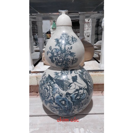 Hồ lô 10lit men rạn, gốm sứ Bát Tràng