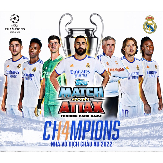 Album thẻ Nhà Vô Địch Châu Âu Real Madrid 2022