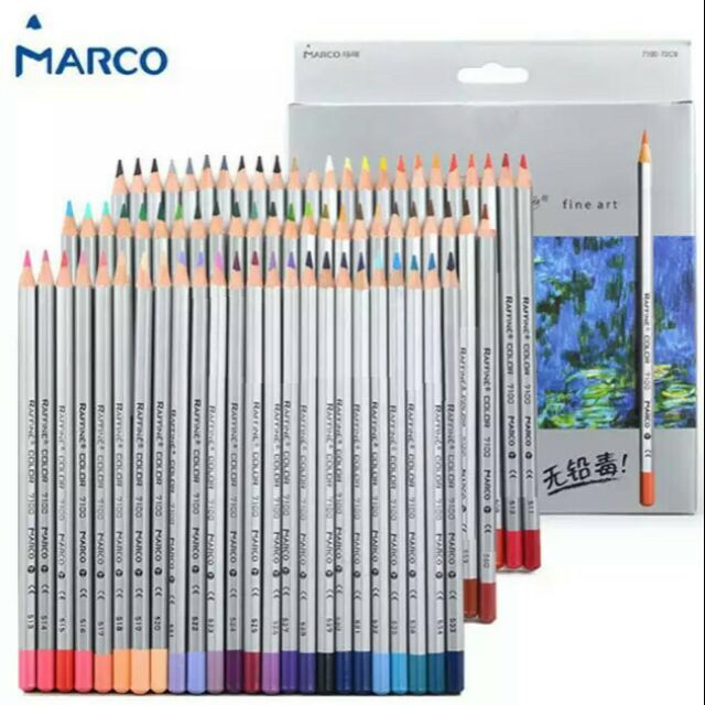 Màu chì hộp giấy Marco Raffine 72 màu- loại chì nước