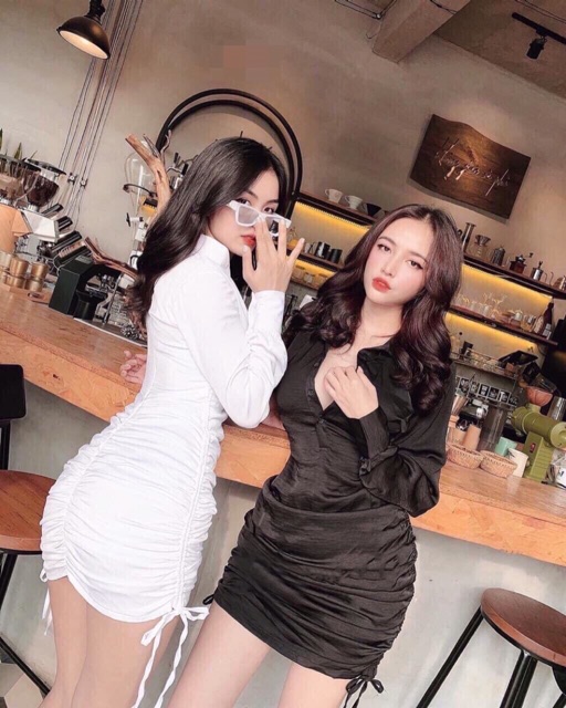 ĐẦM SƠ MI CÀI NÚT NHÚNG HÔNG CÓ DÂY KÉO GIÁ RẺ