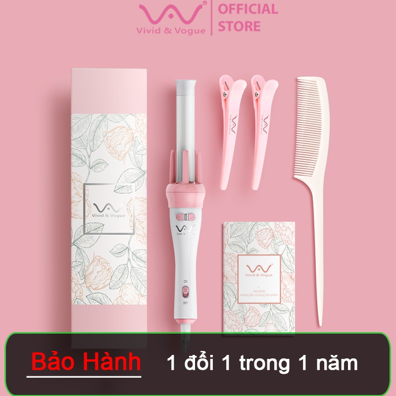 Máy uốn tóc xoăn xoay tự động 360 VIVID & VOGUE, máy làm tóc uốn xoăn tự động - Hàng chính hãng bảo hành 1 năm tại GH