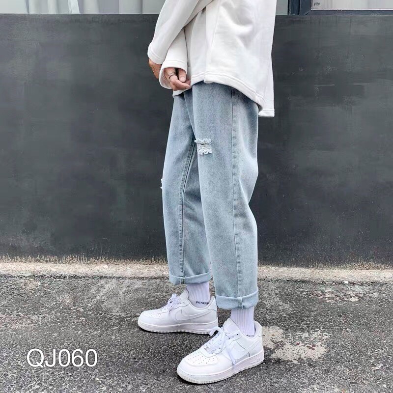 QJ060 - QUẦN JEAN BAGGY NAM WASH RÁCH XANH BẠC | WebRaoVat - webraovat.net.vn