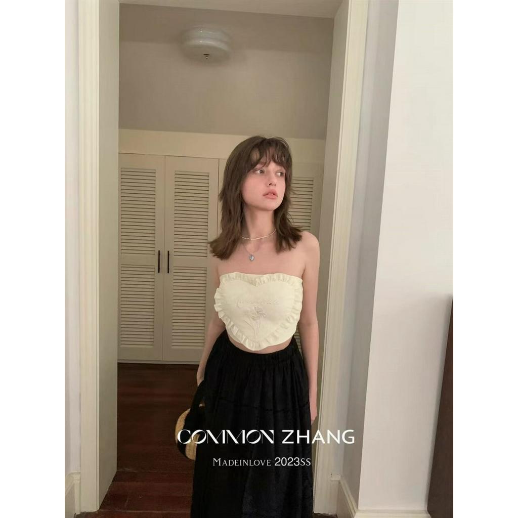 Áo Croptop Ôm Dáng Thêu Họa Tiết Trái Tim Quyến Rũ Thời Trang Mùa Hè Hàng Mới 2023