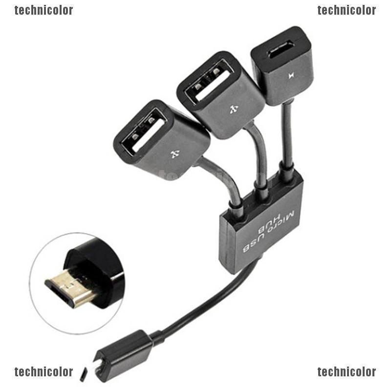 Dây Cáp OTG Chia 3 / 4 Cổng Micro USB Cho Điện Thoại Android / Máy Tính Bảng