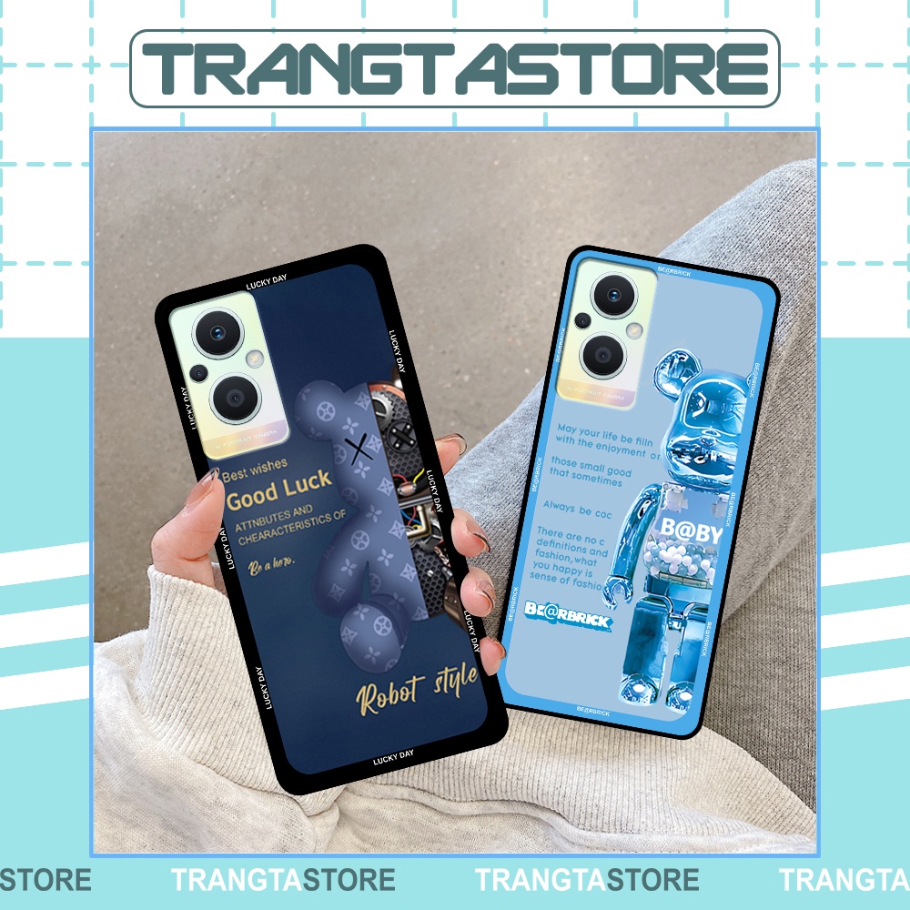 Ốp Oppo Reno 7 4G / Reno 7 5G (Reno7 5G) / Reno 7Z 5G (Reno7 Z 5G)  in hình gấu Bearbrick,Mountain,xanh,đen,đỏ giá rẻ