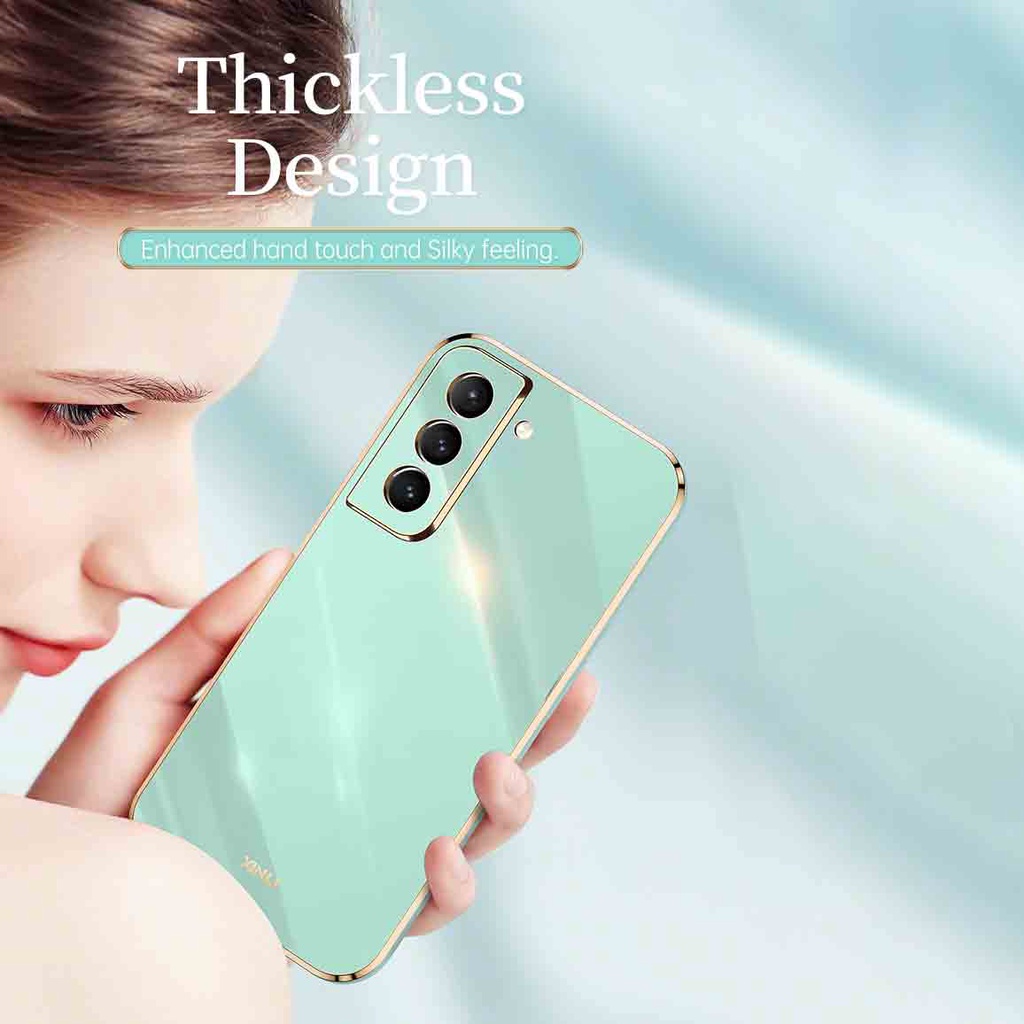 Ốp Điện Thoại Bằng Silicon Mềm Viền Vuông Lấp Lánh Cho Samsung Galaxy S21 FE 5G