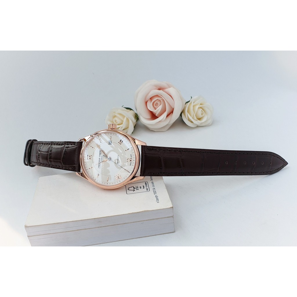 Đồng hồ nam chính hãng Frederique Constant - Máy cơ tự động - Kính Sapphire - Dây da