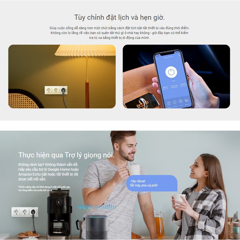 Ổ Cắm Điện Thông Minh Ezviz T30-10B-EU - Theo Dõi Từ Xa Điều Khiển Bằng Giọng Nói - Hàng Chính Hãng Bảo Hành 2 Năm