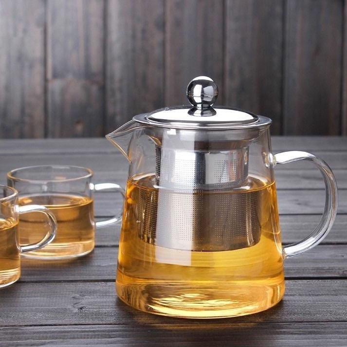 Bình pha trà thuỷ tinh chịu nhiệt có lõi lọc inox