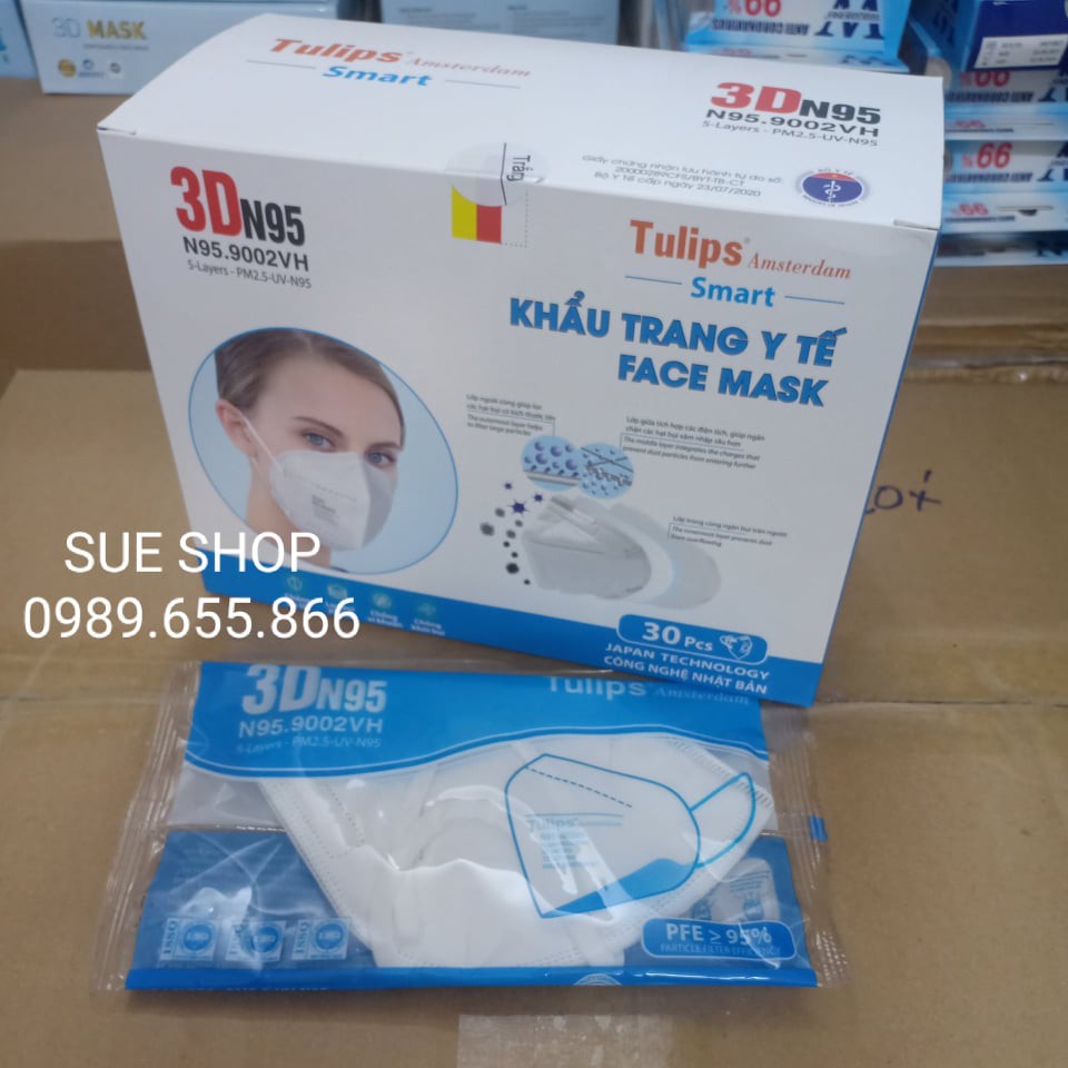 Khẩu trang N95 Tulips và TW.N95 ngăn bụi mịn PM2.5 (Hàng chính hãng)