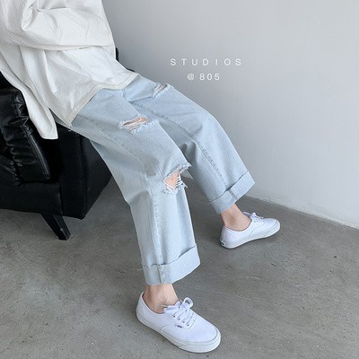 quần baggy jean nam nữ - rách gối trẻ trung- năng động- Kèm ảnh thật --cam kết đổi trả free phí ship-N20