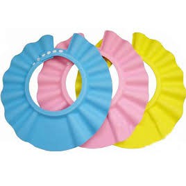 Mũ gội đầu chắn nước có vành che tai cho bé