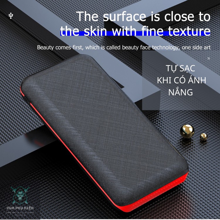 Sạc Năng Lượng Mặt Trời 10000 mah, Sạc Dự Phòng Solar Power Bank  Tự Nạp Pin Khi Có Ánh Sáng Giá Sĩ Chính Hãng