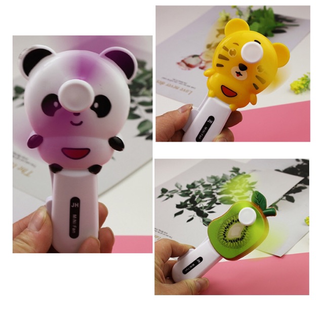 Quạt cầm tay mini hình hoa quả và con vật dễ thương